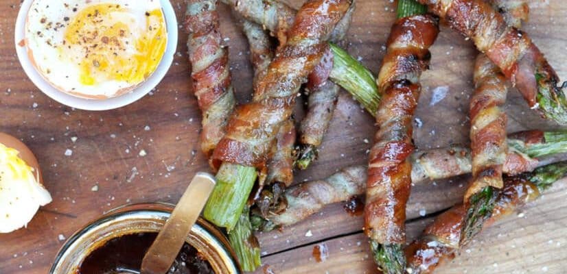 Chipotle Honey Glazed Bacon Wrapped Asparagus
