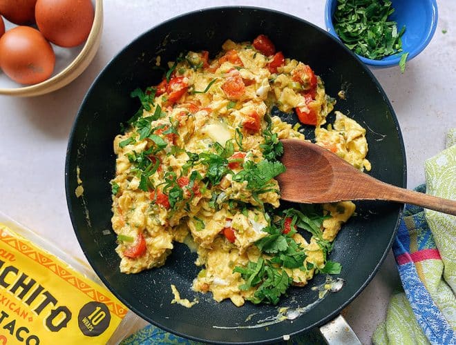 Mexican Scrambled Eggs finished dish