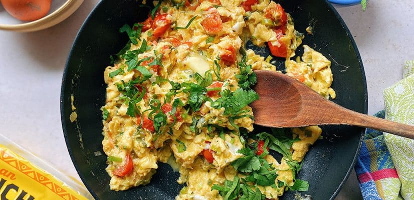 Scrambled Eggs with Tomatoes and Peppers