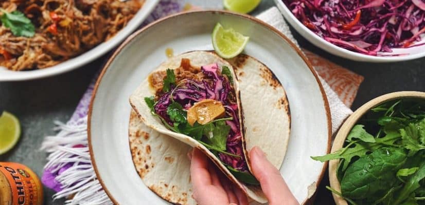 Mexican food with Pulled Pork Tacos