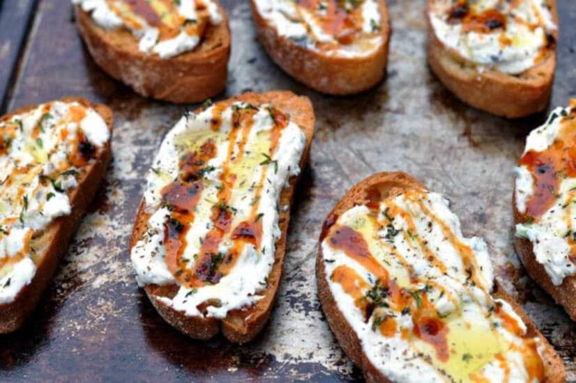 Ricotta Bruschetta With Chipotle Honey