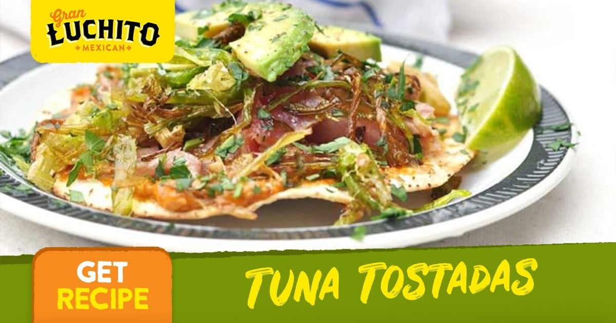 Mexican food with Tuna Tostadas