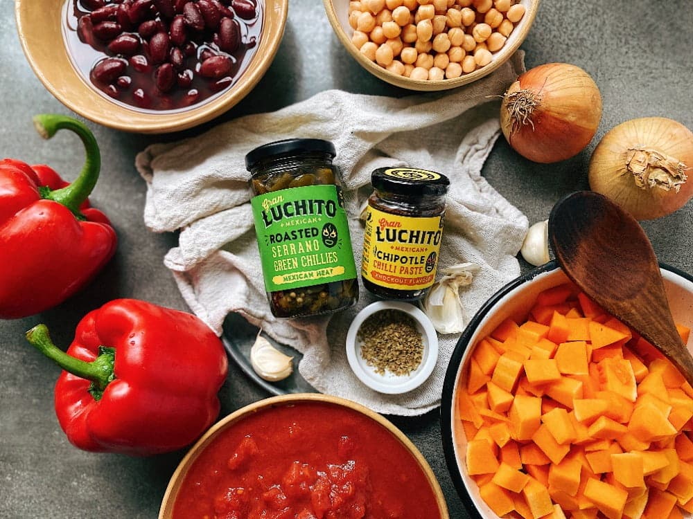 Vegan Chilli Con Carne ingredients