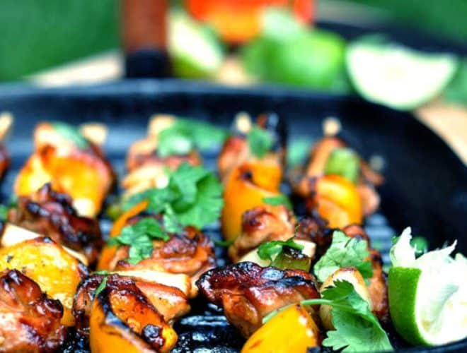 Sticky Chicken Skewers