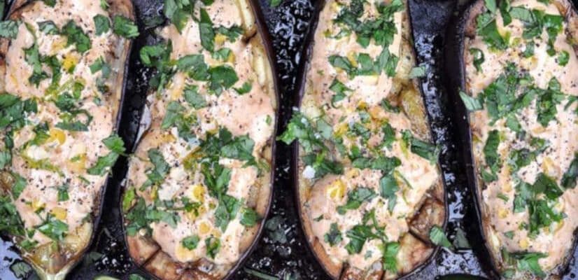 Roasted Aubergine With Chipotle Sour Cream