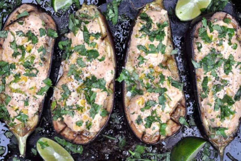 Roasted Aubergine With Chipotle Sour Cream