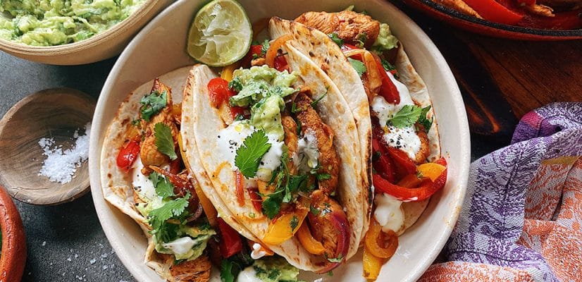 Mexican food with Smoky Chipotle Chicken Fajitas, Mexican Chicken Recipes