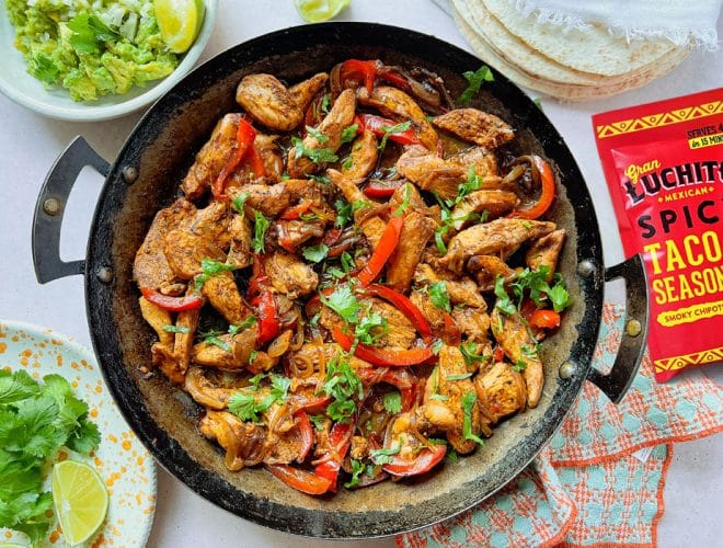 Spicy Chicken Fajitas landscape hero
