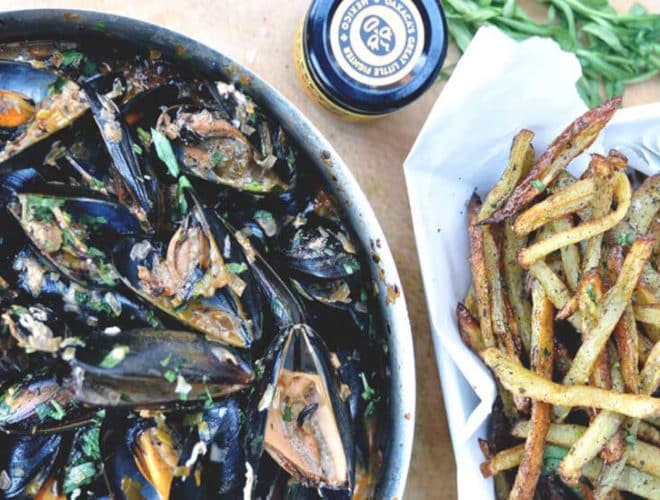 Chilli Mussels and Fries