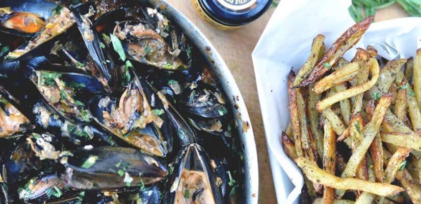 Chilli Mussels and Fries