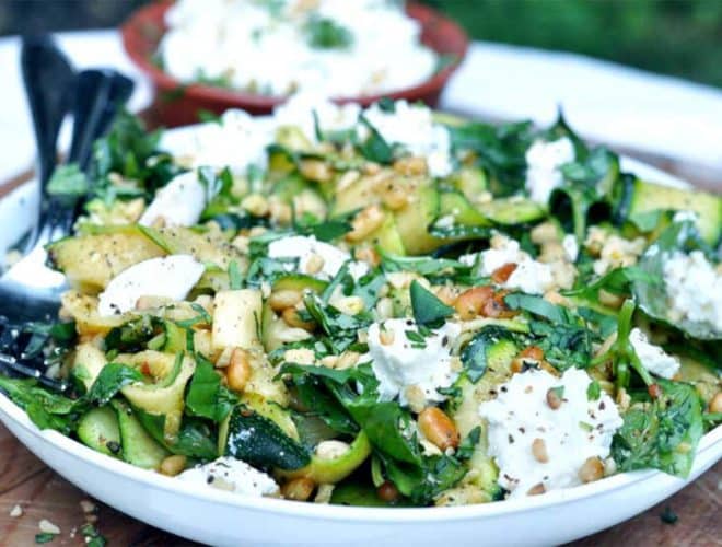 Courgette Salad with Ricotta & Pine Nuts