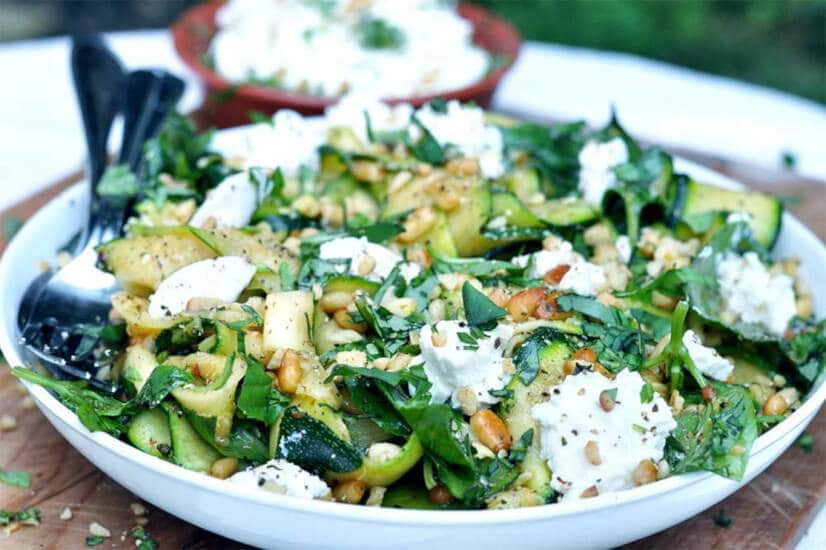 Courgette Salad with Ricotta & Pine Nuts