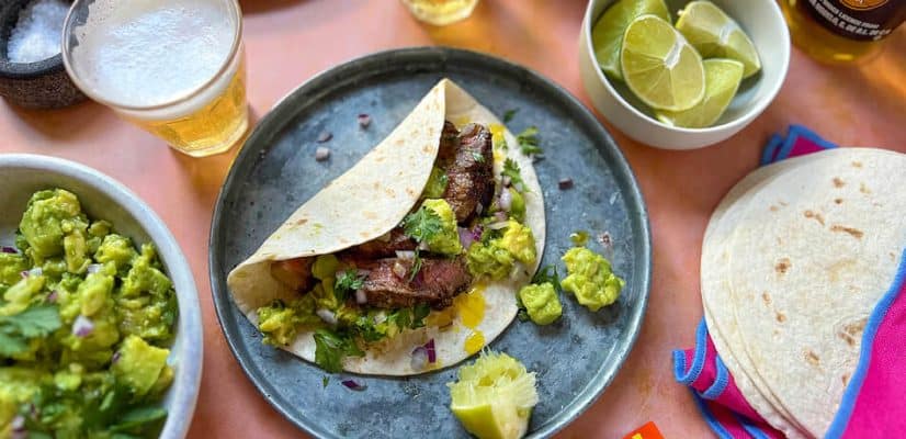 Carne Asada prep, featured image of carne asada steak taco