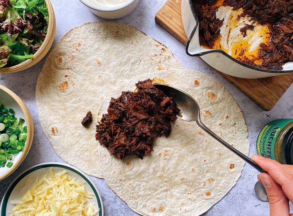 Beef Burrito Recipe with Slow Cooked Shredded Chipotle Beef