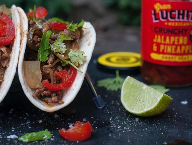 finished dish of easy beef tacos