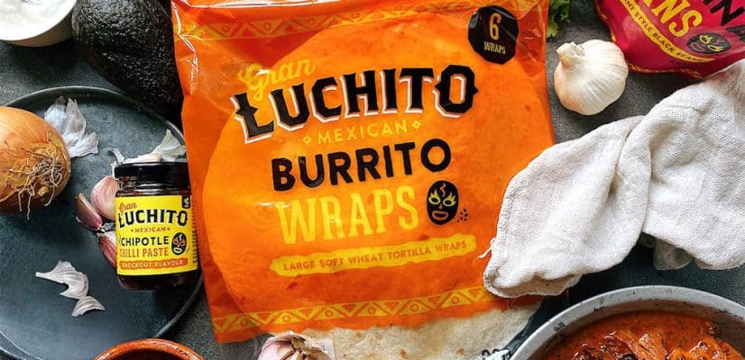 ingredients for vegetarian spicy jackfruit burrito