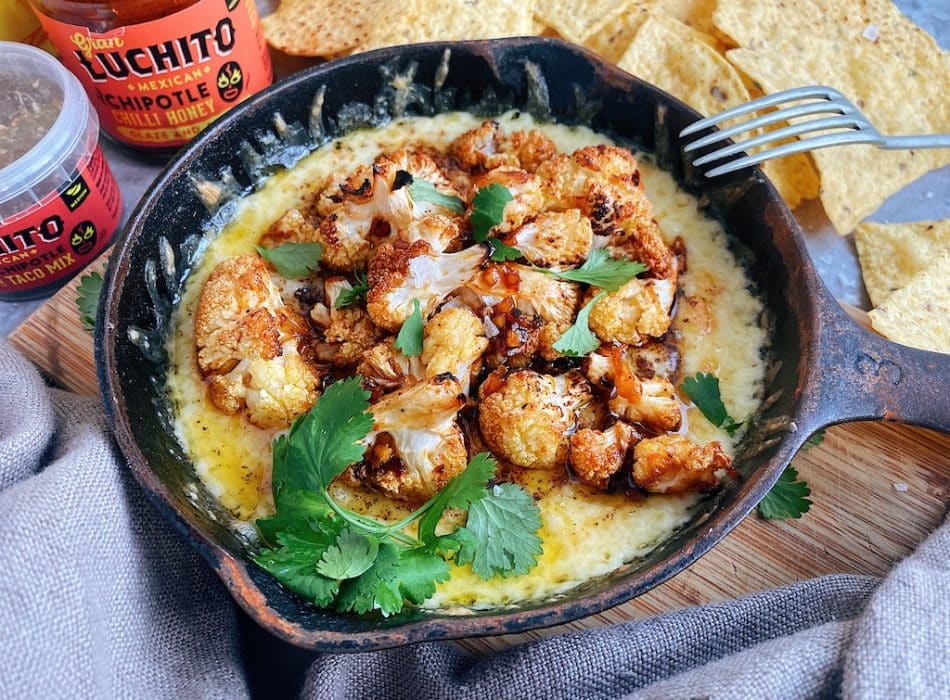 Quick Queso Fundido with Roasted Cauliflower Gran Luchito