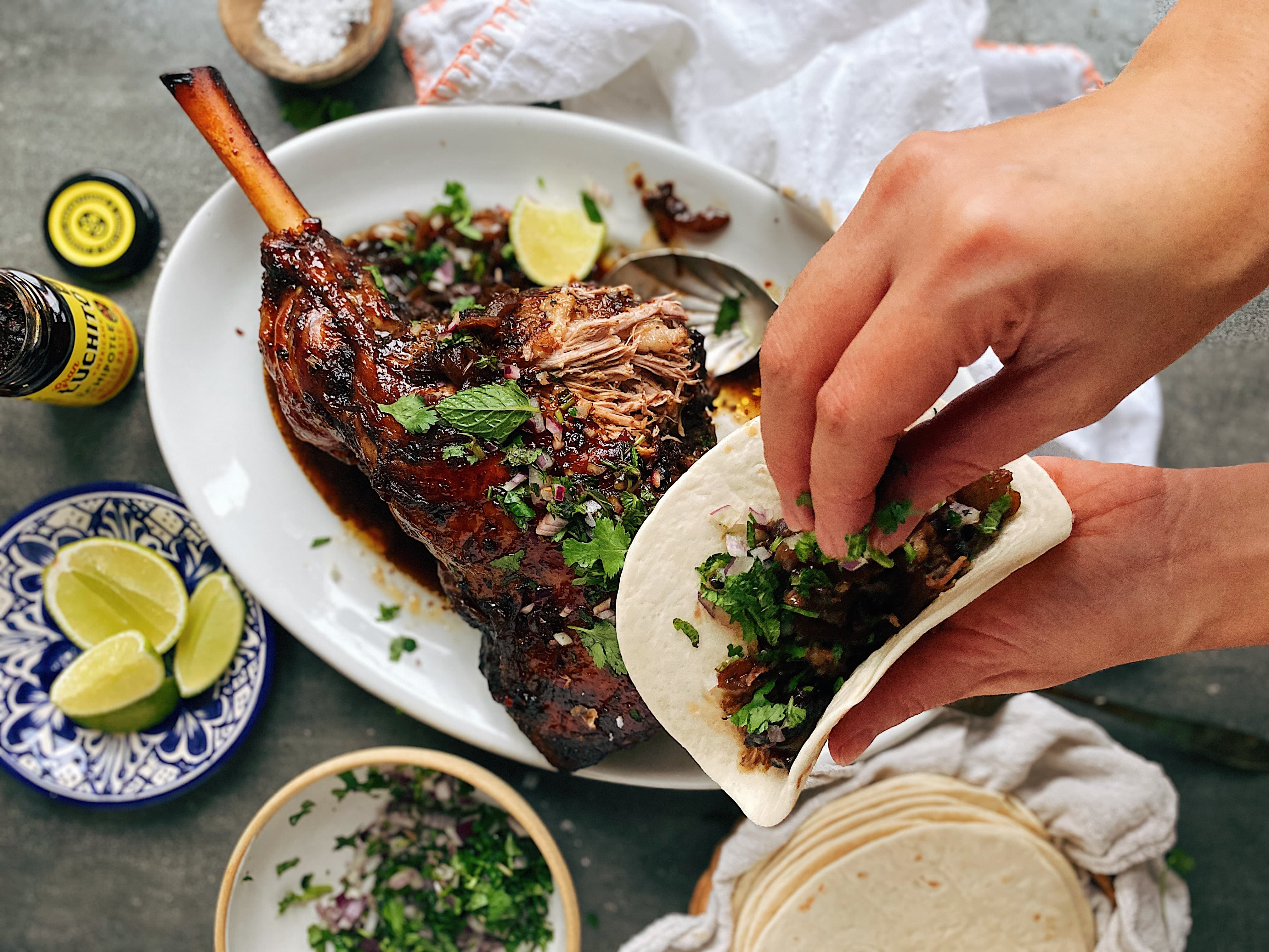 Lamb Barbacoa Tacos with Chipotle and Stout Gran Luchito