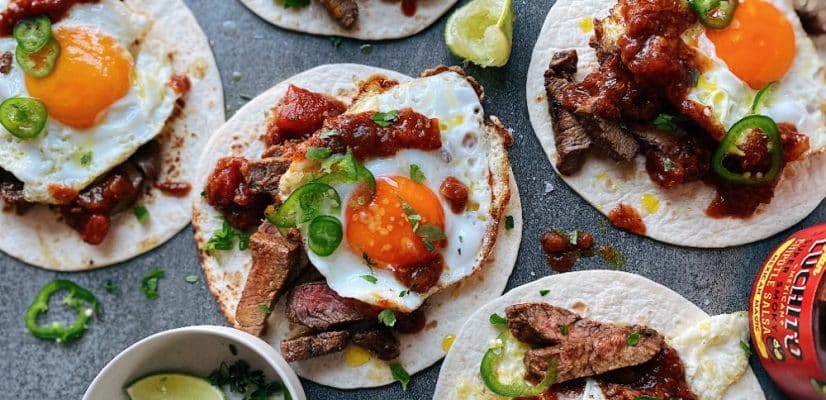 Carne Asada Breakfast Tacos