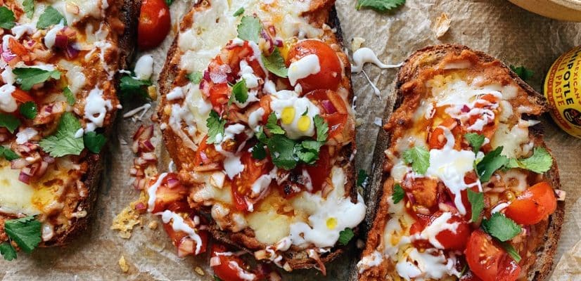 Mexican Molletes Recipe with Refried Beans