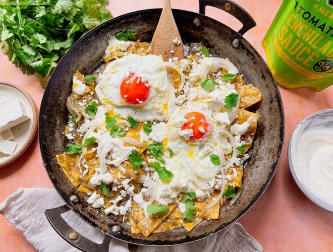 Chilaquiles Verdes for Mexican breakfast