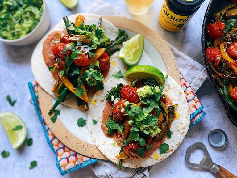 Vegan Fajitas Recipe with Chipotle Refried Beans Gran Luchito