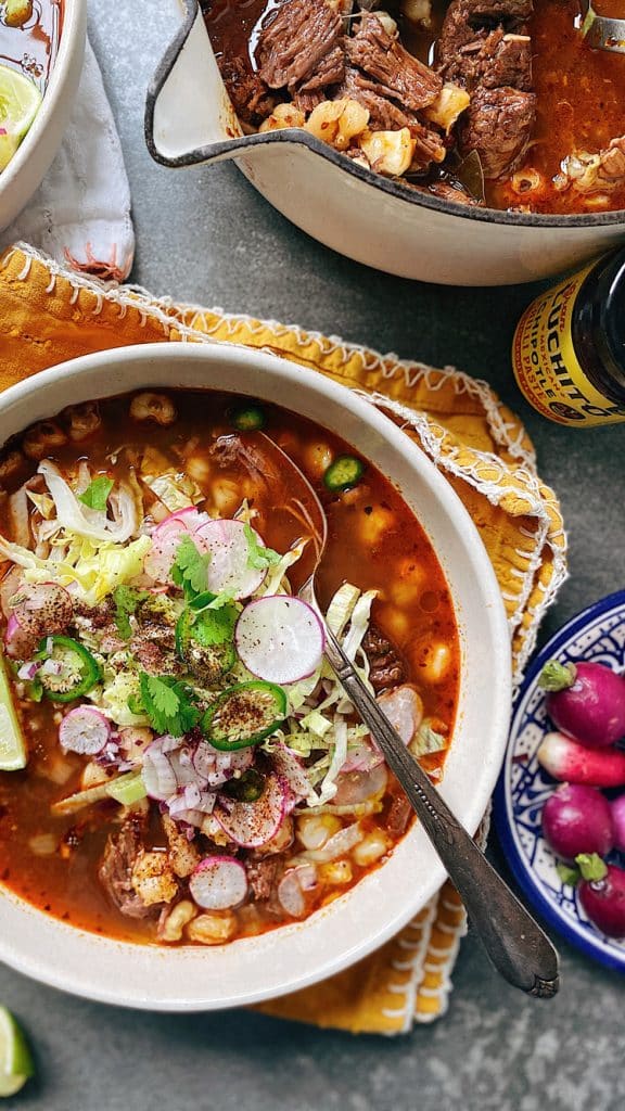 Pozole soup, Mexican Dinner Party