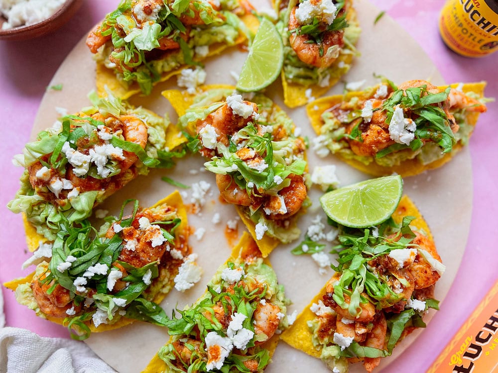 Mexican Street Food Recipes with Shrimp Tostadas