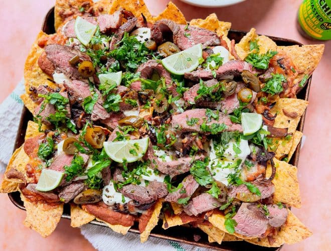Steak Nachos for Mexican Party Food dish