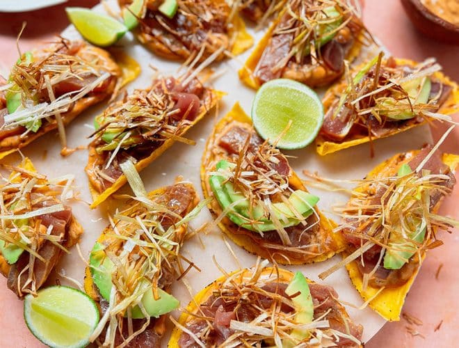 Tuna Tostadas for Mexican Party Food