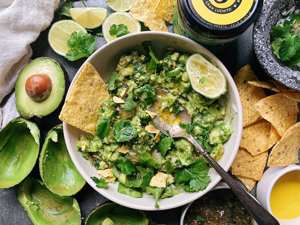 Homemade Guacamole finished dish