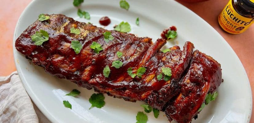 Pork Ribs with Chipotle BBQ Sauce - Mexican BBQ