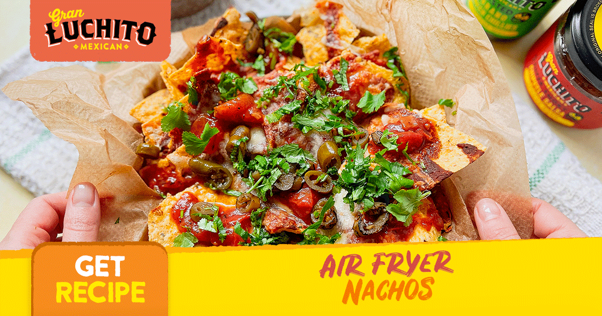 Air Fryer Nachos, Easy Nachos with Refried Beans | Gran Luchito