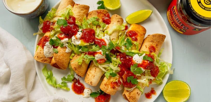 Mexican Starter - Air Fryer Taquitos finished dish