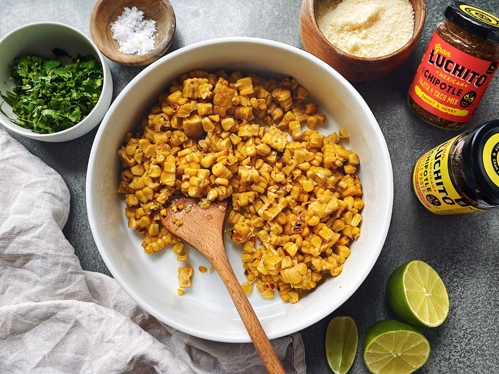 Mexican corn - preparation step