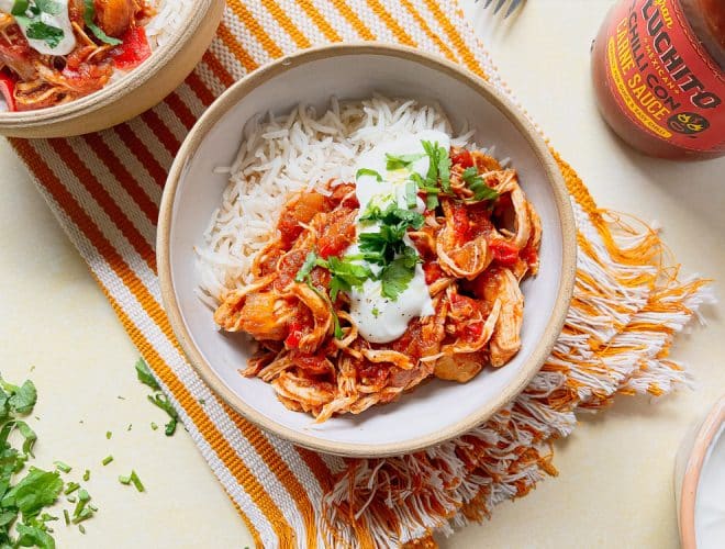 Slow Cooker Chicken Chilli finished dish