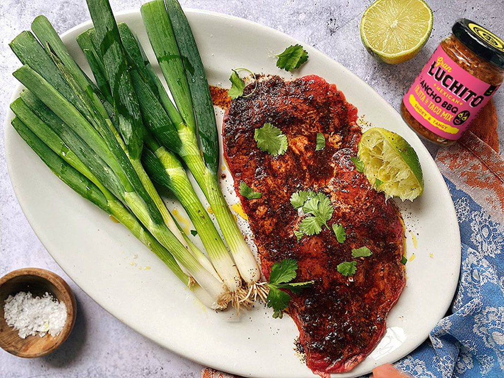 carne asada tacos prep step with ingredients