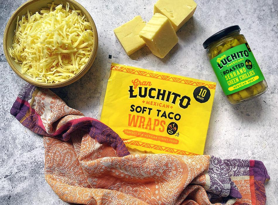 Cheese Quesadilla prep step dish