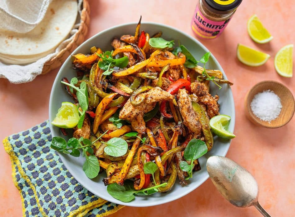 Air Fryer Chicken Fajitas - finished dish