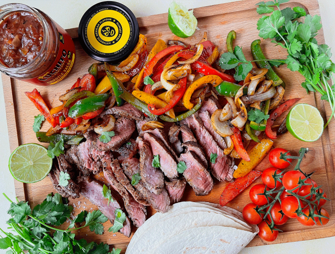 Fajita Platter prep step, fajita recipe