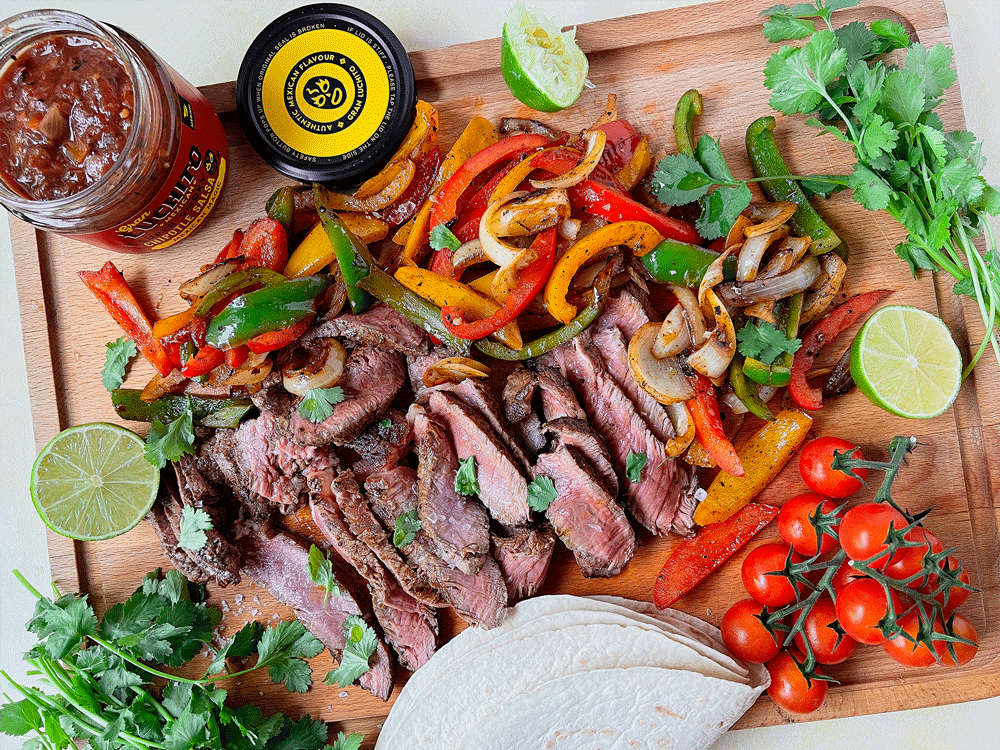 Fajita Platter prep step, fajita recipe - Mexican Party Food