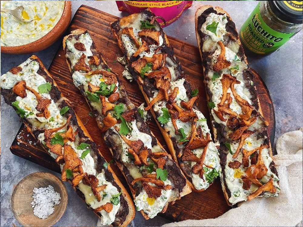 Mushroom Molletes finished dish