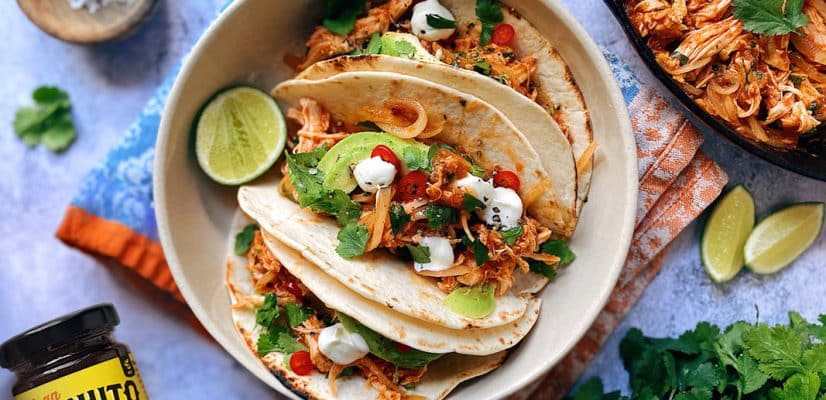 Chicken Tinga Tacos finished dish