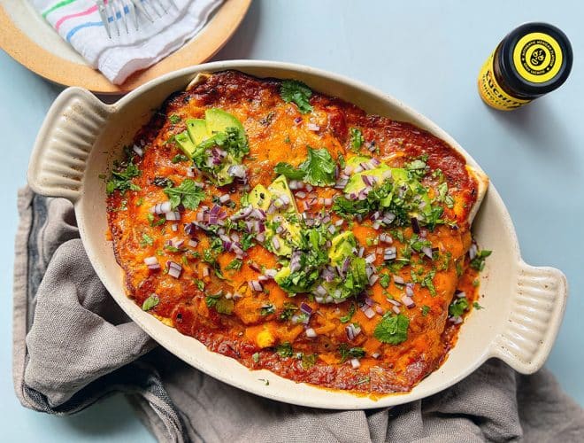 Breakfast enchiladas finished dish