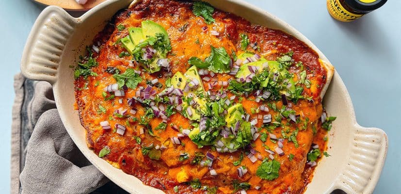 Breakfast enchiladas finished dish