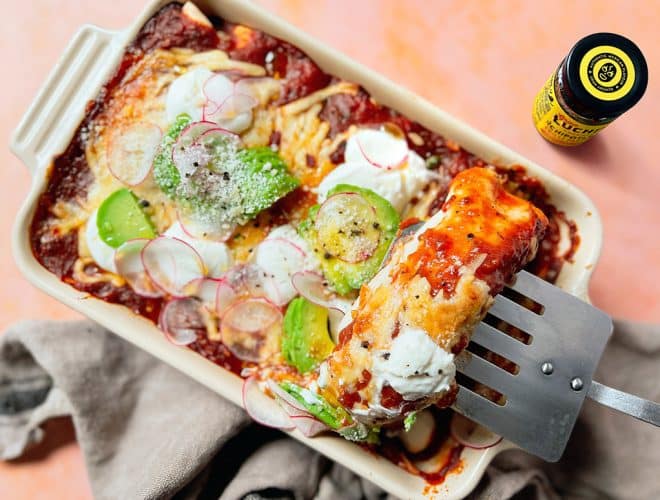 Sweet Potato Enchiladas finished dish