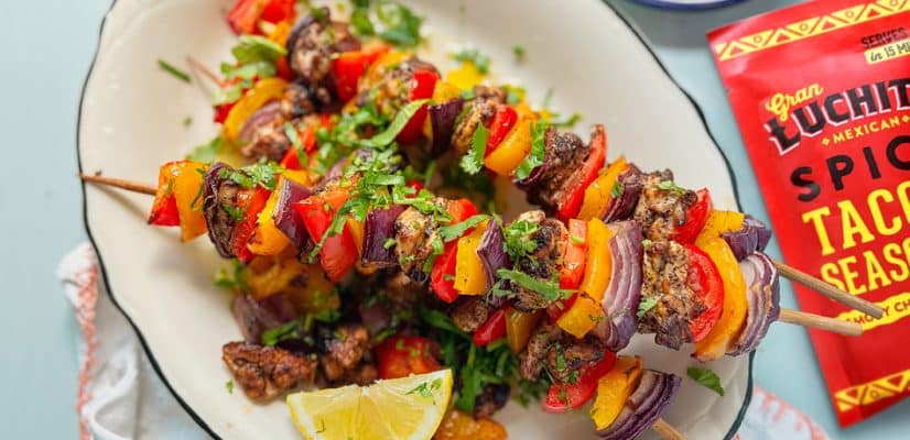 Mexican Chicken Skewers with spicy taco seasoning